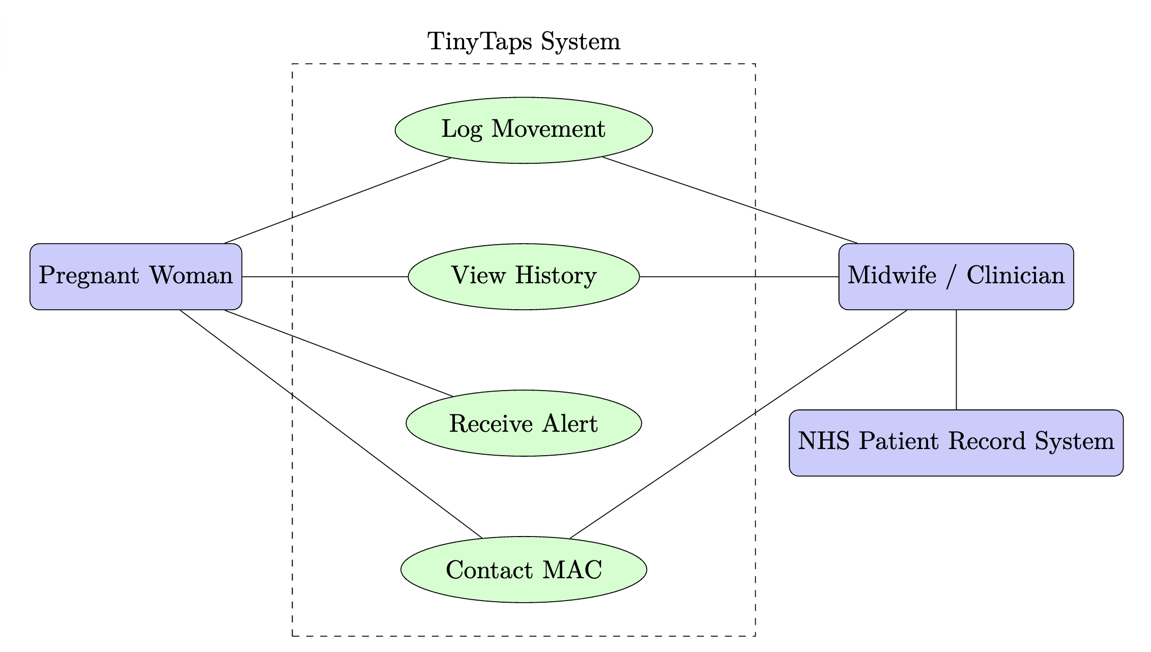 Use Case Diagram for the TinyTaps system